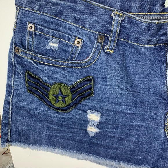 Forever 21 patchwork denim cutoff shorts size 27 - Picture 4 of 8